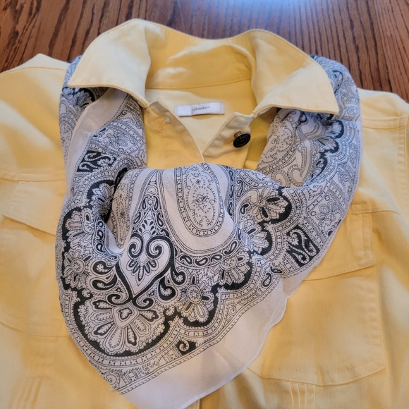 Vintage Scarf ~ Black & Cream Tone Paisley ~ Retro ~ Blemishes FINAL PRICE - Picture 5 of 16